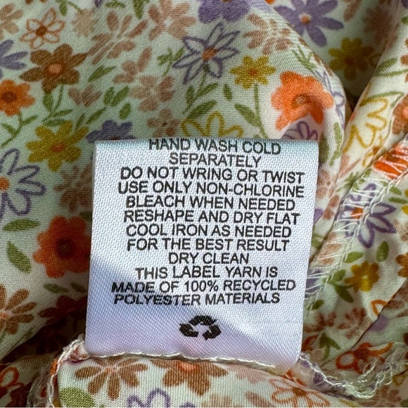 Pink Rose Floral Print Side Tie Ruched Camisole Top Multicolor Size L - Picture 7 of 13